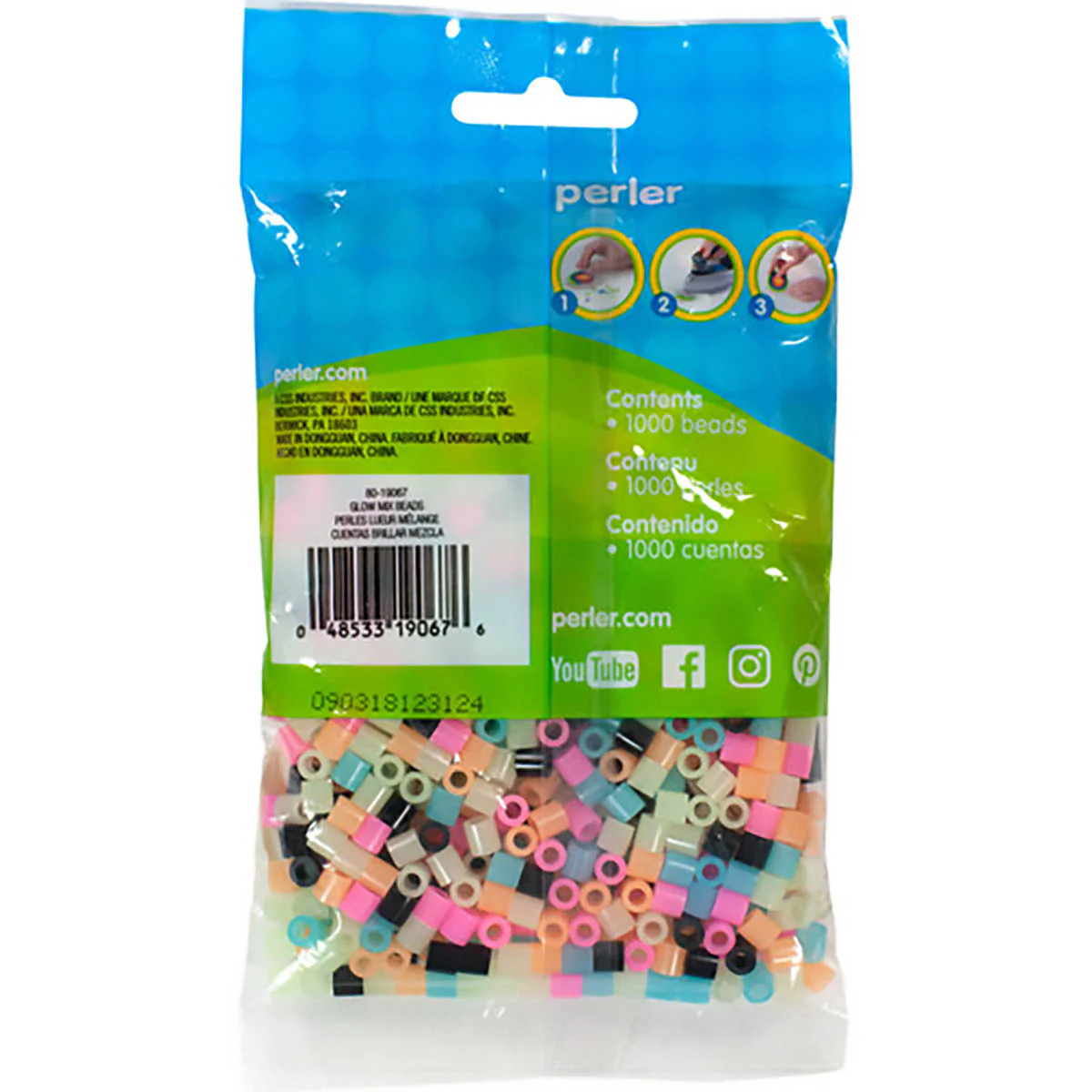 1,000 Perler Beads - Glow in the Dark Mix - Image 3